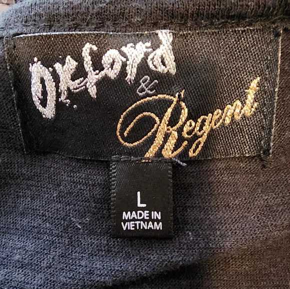 Oxford & Regent black and clear sequin tank top L Cotton - Picture 3 of 5